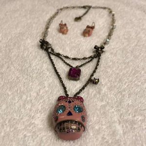 Betsey Johnson skull jewelry set